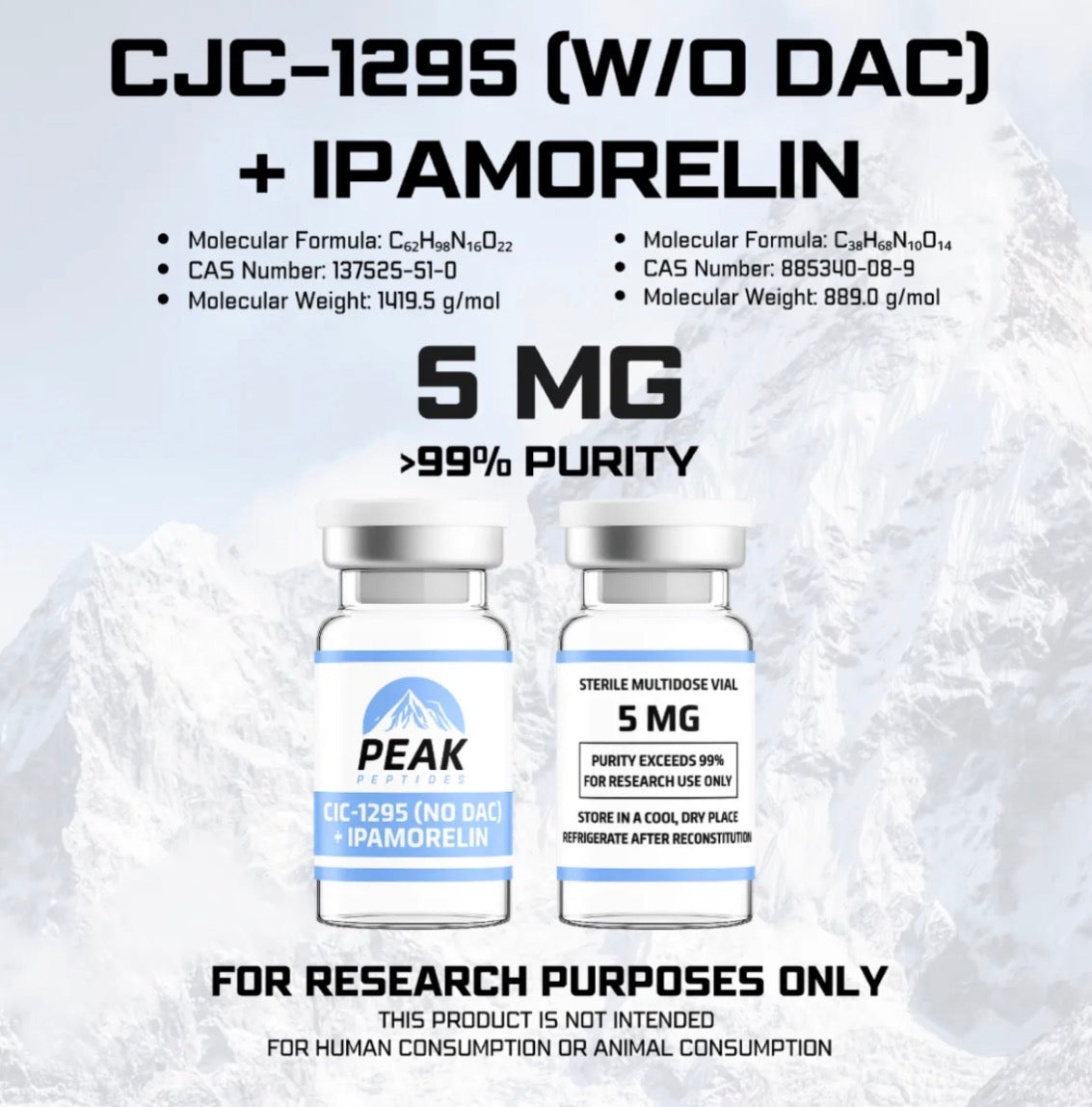 CJC-1295 (W/O DAC) + IPAMORELIN (10 MG) (10 VIALS)