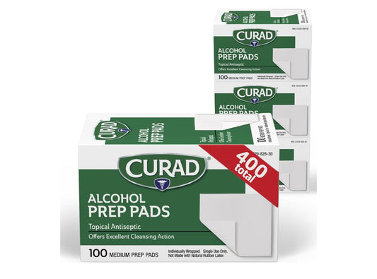 Alcohol Prep Pads (Pack of 4 Boxes) | 400 Pieces